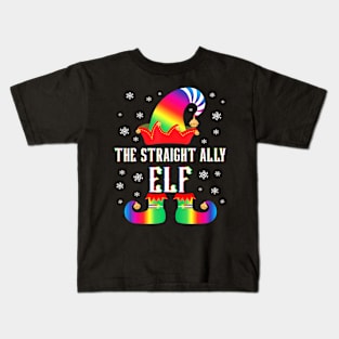 The Straight Ally Elf Matching Family Group Xmas LGBT Kids T-Shirt